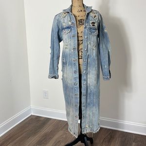 Distressed Denim full leaning Jean Jacket